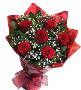 6 adet kırmızı gülden buket  Kırşehir kaliteli taze ve ucuz çiçekler 