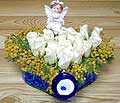 9 adet beyaz gül oyuncak  Kırşehir internetten çiçek satışı 